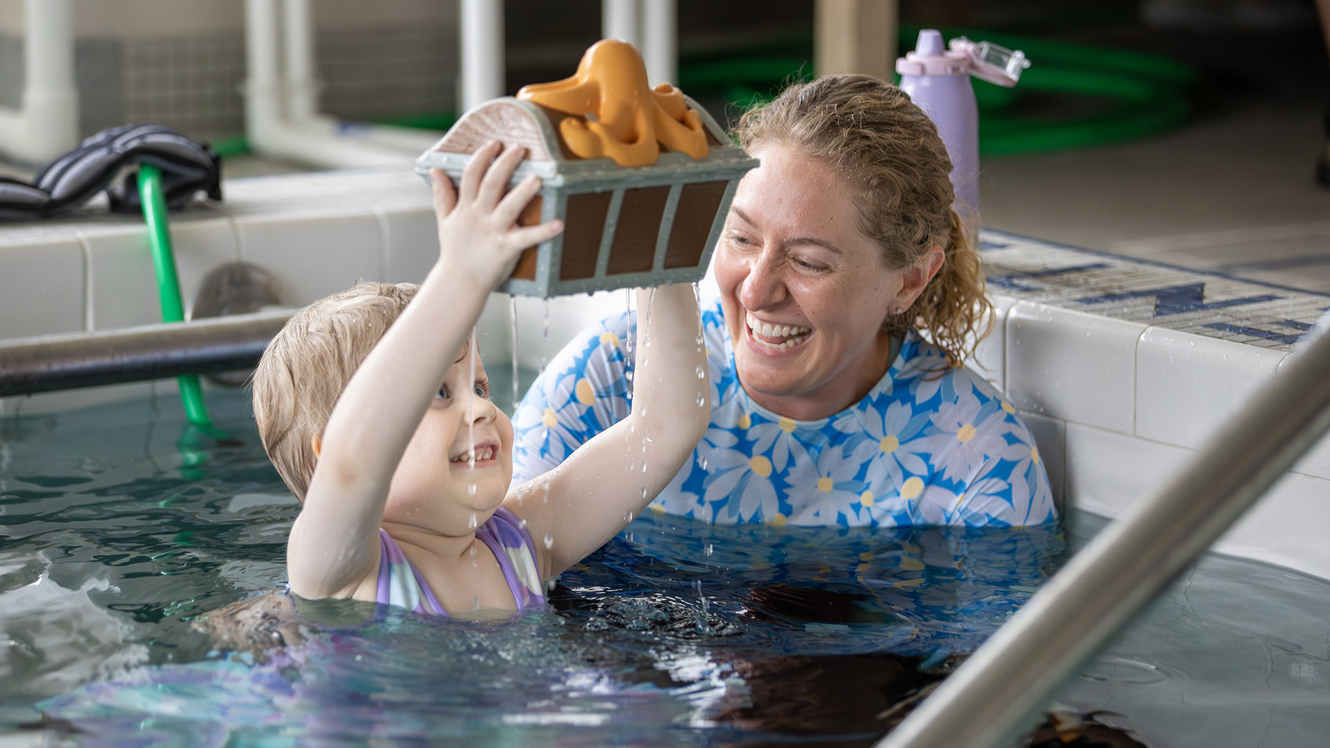 Naomi Blossoms in Aquatic Therapy, Welcomes Occupational Therapist into Her Inner Circle