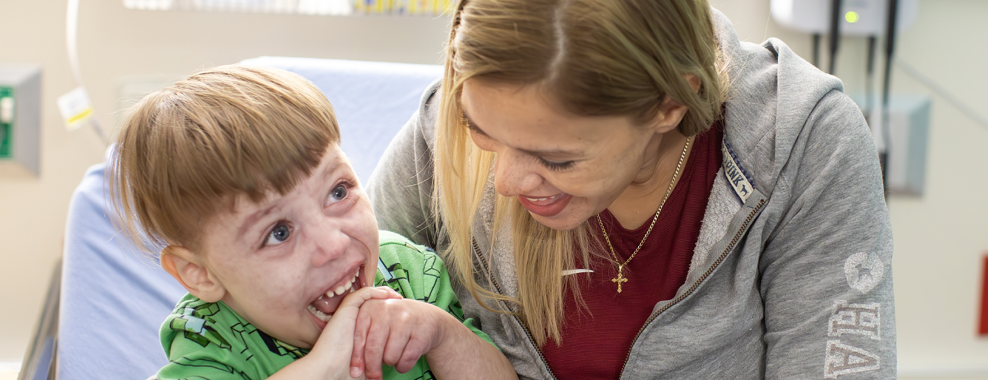 Knight and his mom Victoria at Johns Hopkins All Children's Hospital