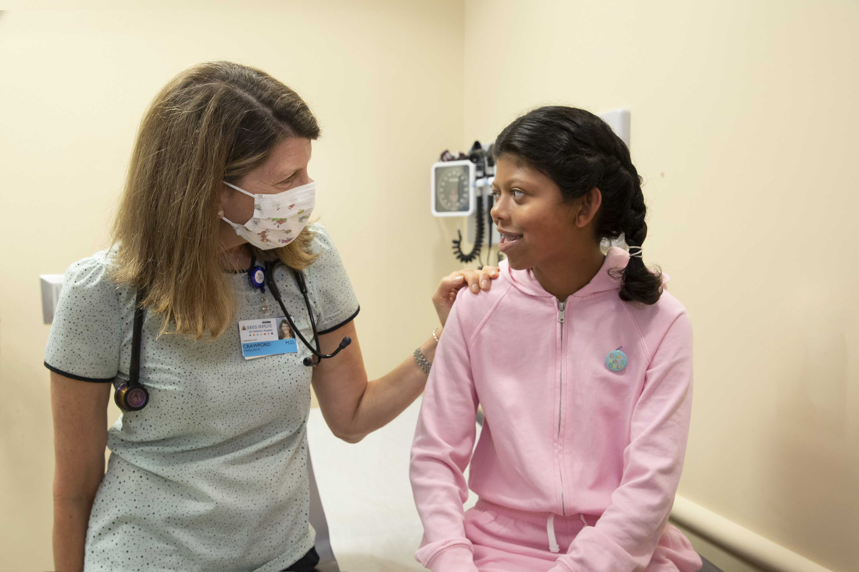 Marguerite Crawford, M.D., sees patient teenager Danielle at Johns Hopkins All Children's.