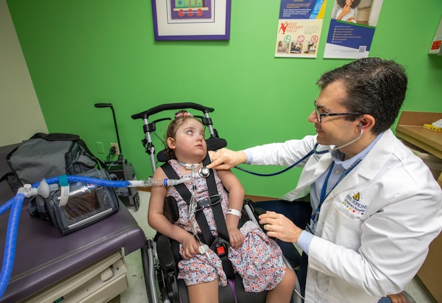 Aurora in the Pediatric Home Ventilator Clinic with Nicholas Jabre, M.D., at Johns Hopkins All Children's Hospital