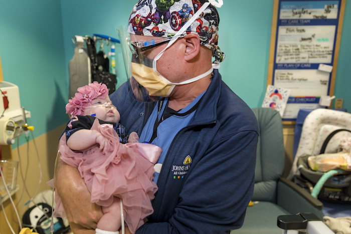 Patient Saylor with Dr. Jason Smithers at Johns Hopkins All Children's Hospital