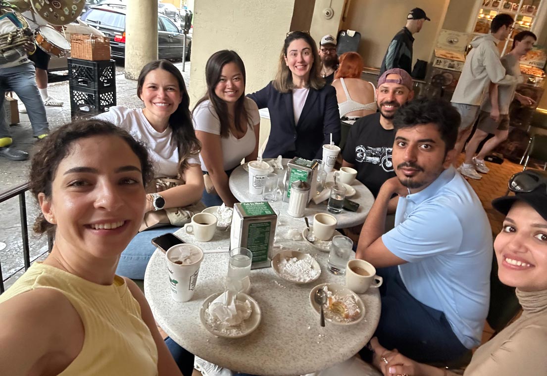 Group of nephrology fellows at lunch