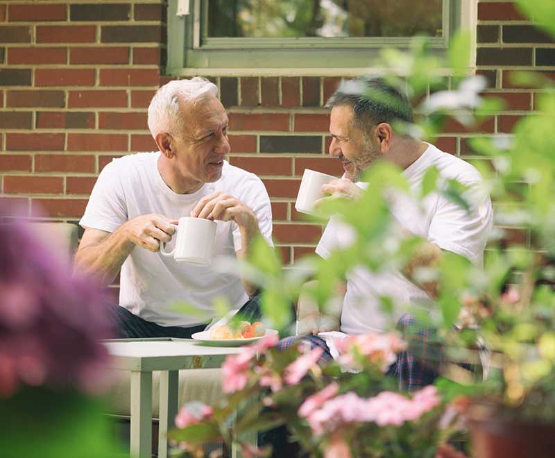 Couple enjoying a cup of coffee