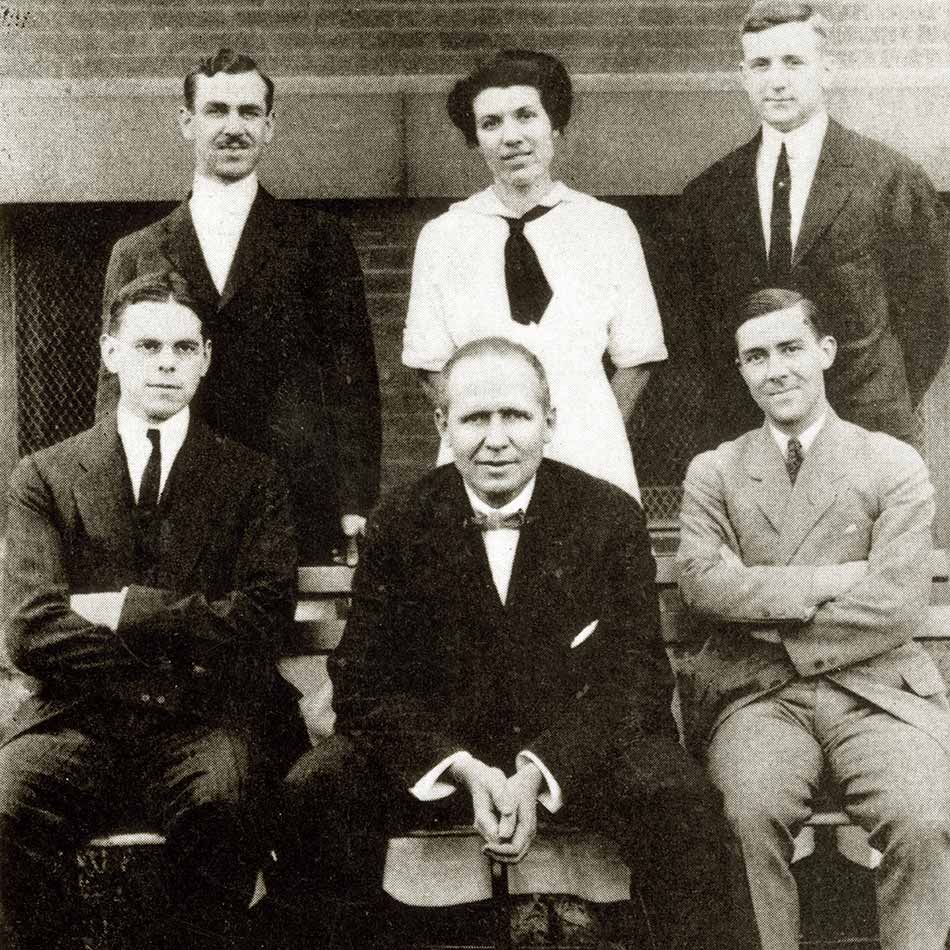 Black and white photograph of six Johns Hopkins physicians