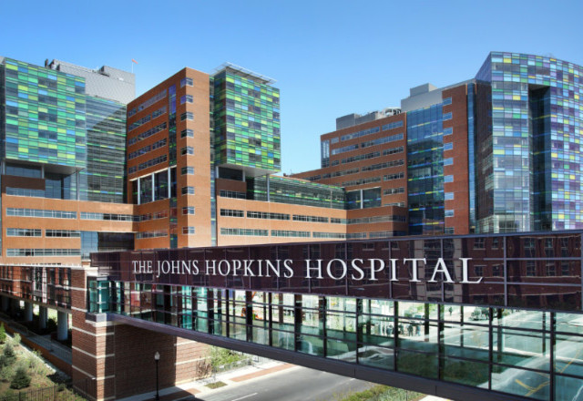 Front entrance to Hopkins hospital
