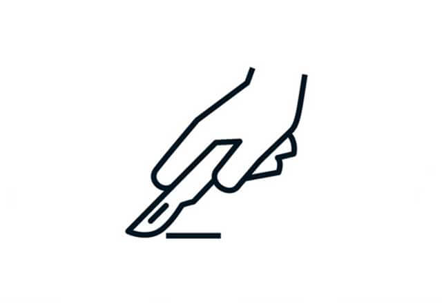 hand with scalpel icon