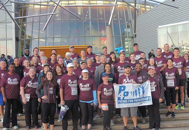 Group of P4P participants standing in front of a building after an event