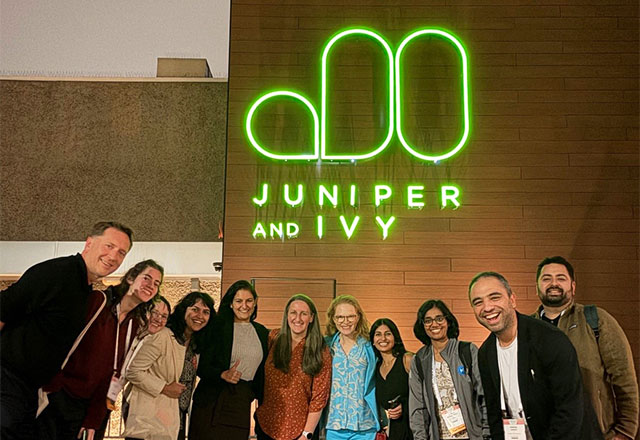 The Johns Hopkins NCCU group standing outside Juniper and Ivy.