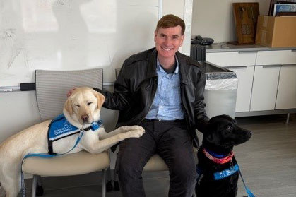Francis Crotty with Yoda, left, and Rosalina