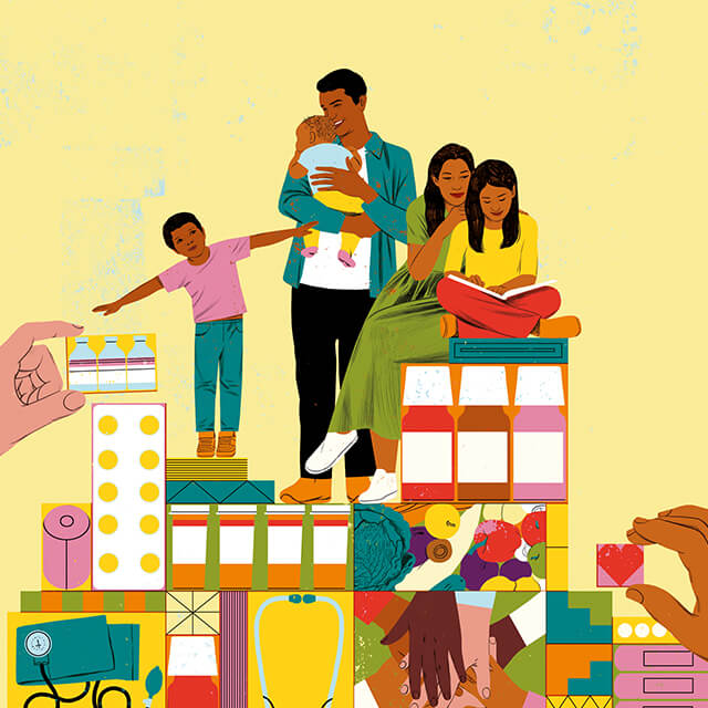 illustration of an immigrant community