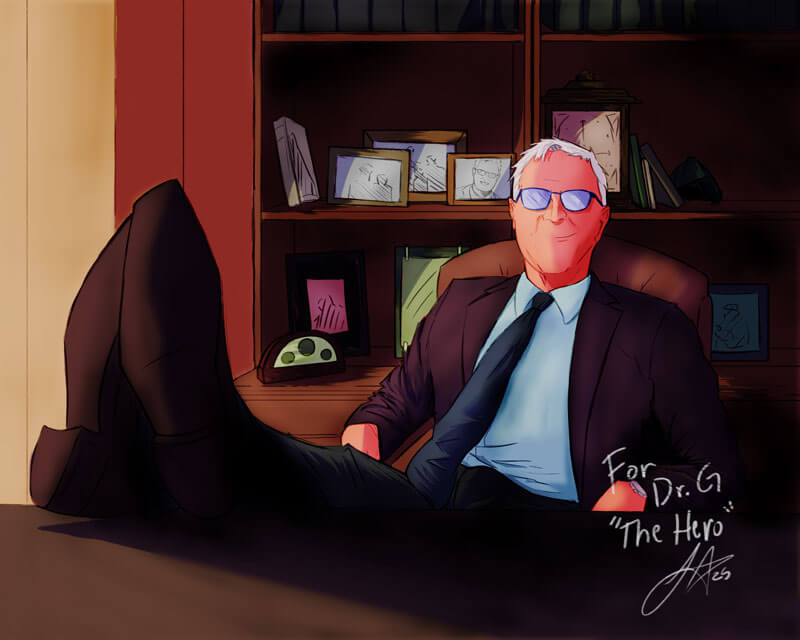 Art piece depicting Dr. John Gearhart