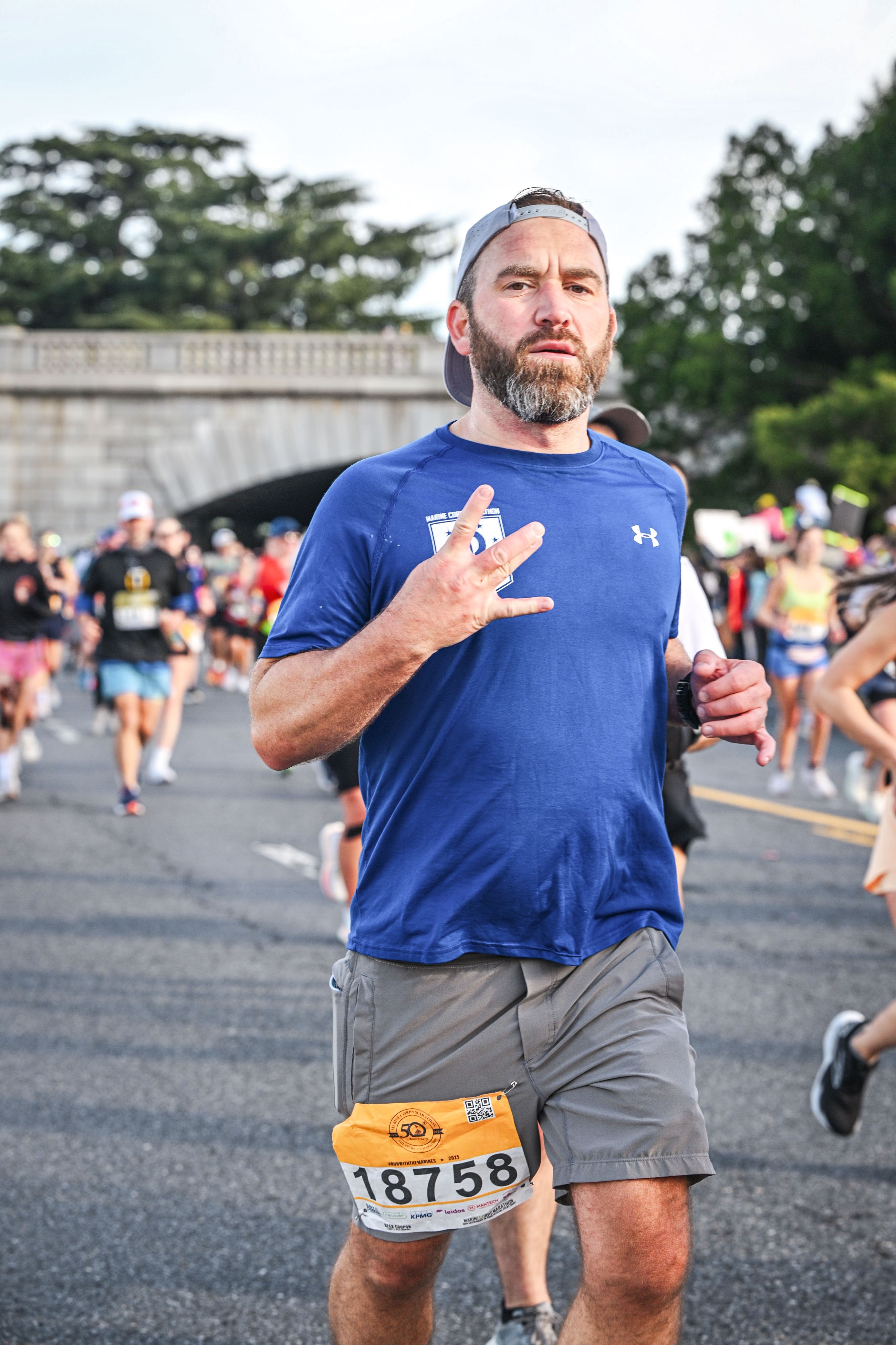 photo of Jeffrey Ellin running at the October 2025 Marine Corps Marathon