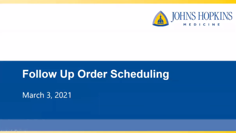 Follow Up Orders