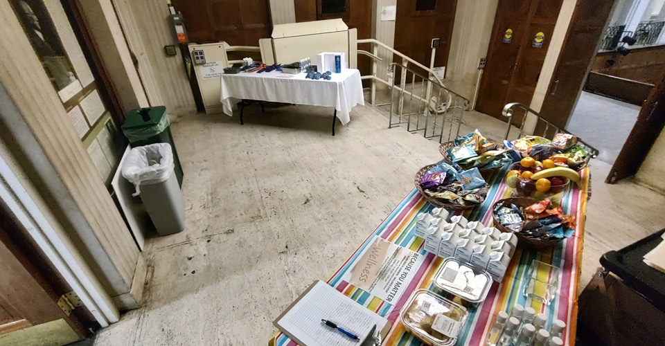 View of the tables from above