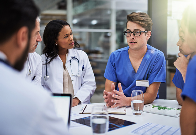medical professionals discussing
