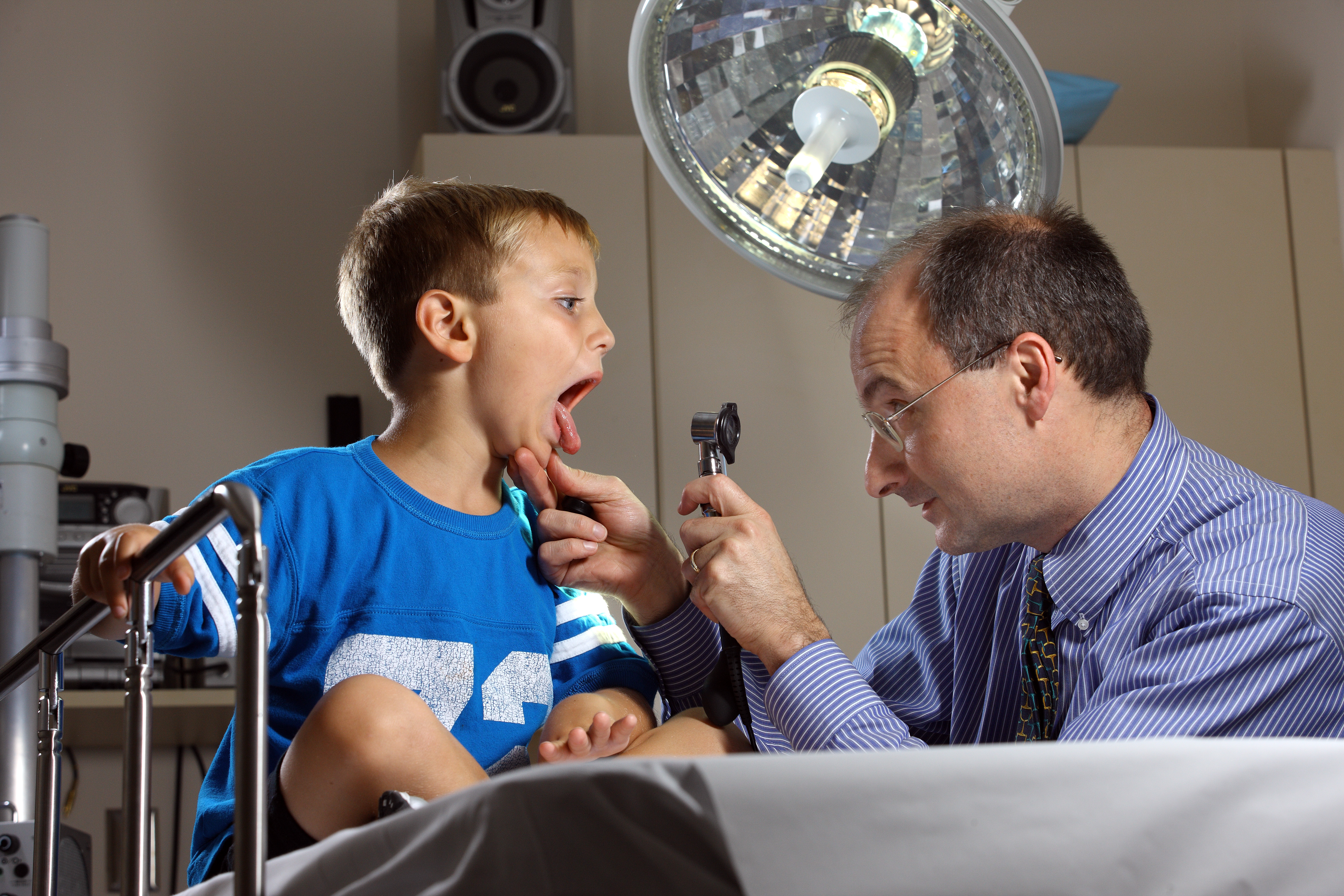 Dr. Tunkel with patient. 