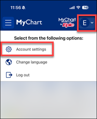 MyChart screenshot