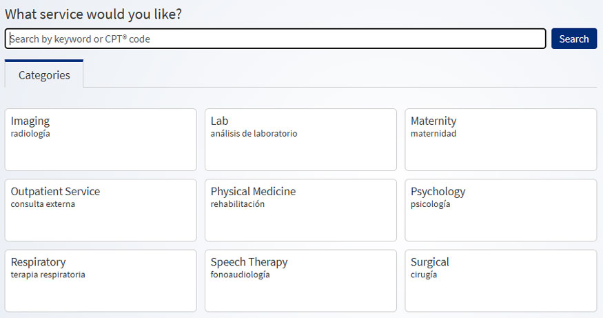 A search bar shown at the top with selections displayed at the bottom.
