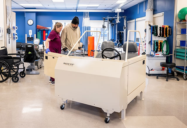 Car simulator, patient and therapist