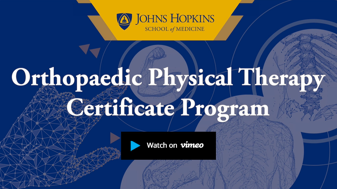 Orthopaedic Physical Therapy Certificate Program video overview on Vimeo