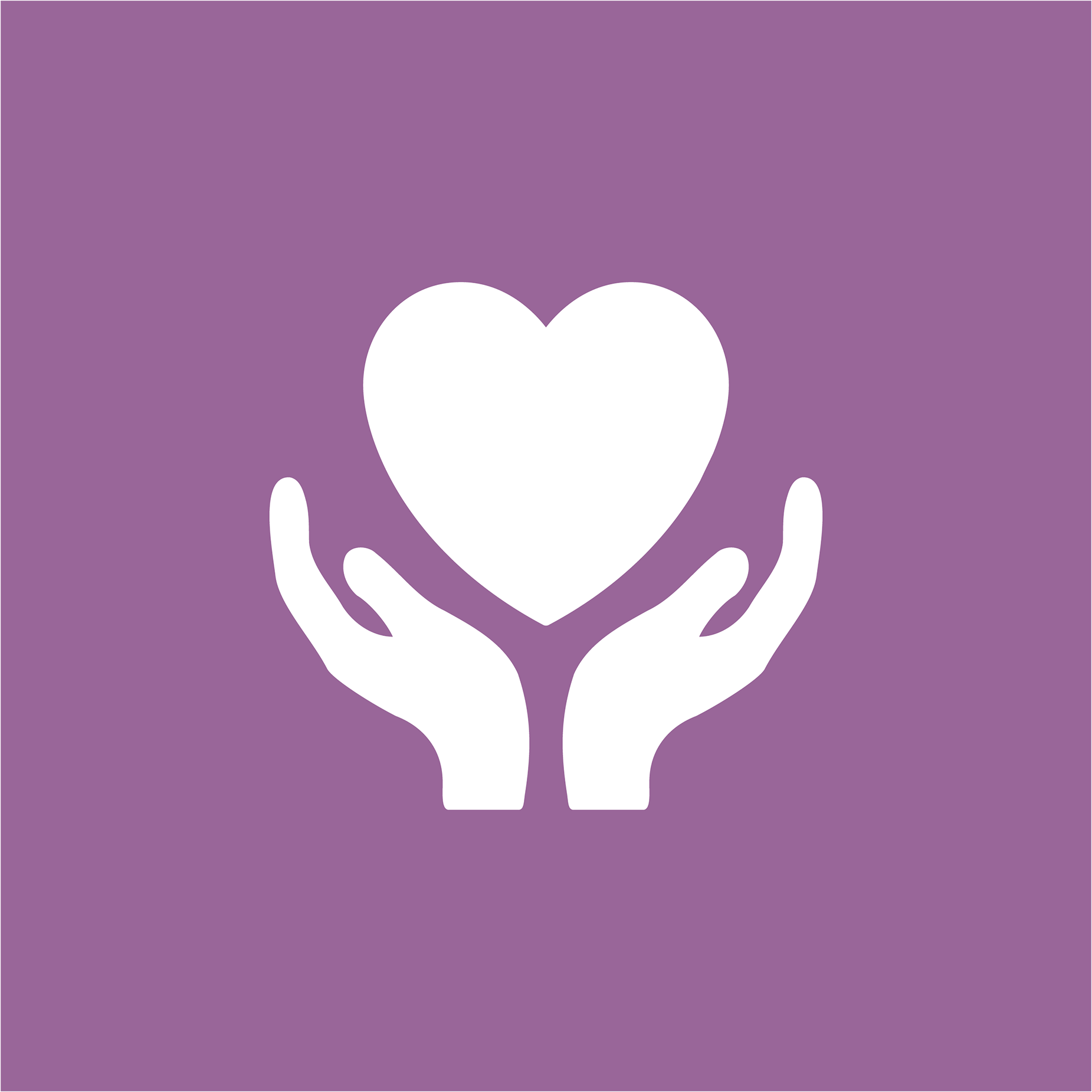 hands with heart icon