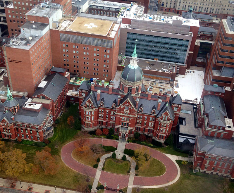 Aerial view of Hopkins East Baltimore Campus