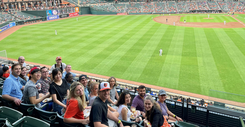 residents at an orioles game