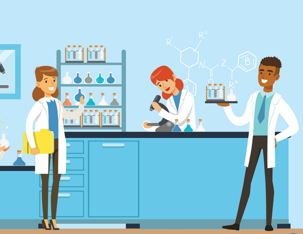 illustration of researchers
