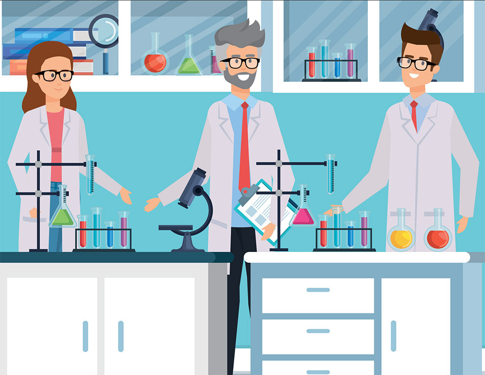 Illustration of researchers