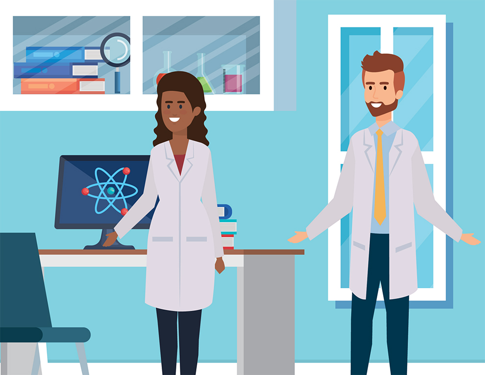 illustration of scientists