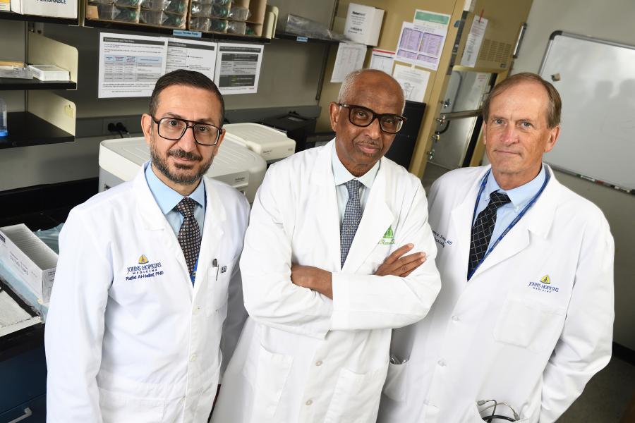 From left, Rafid Al-Hallaf, Abdel-Rahim A. Hamad, and Thomas W. Donner