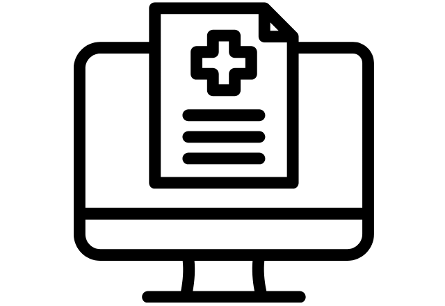 Monitor and health doment icon