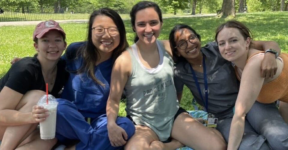 Pediatric residents having a picnic