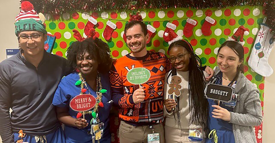 Pediatric residents dressed for the holidays