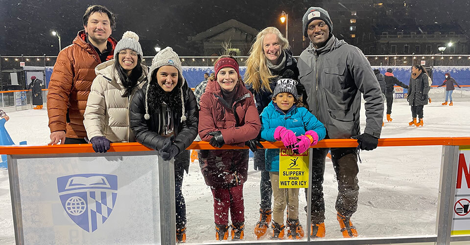 Pediatric residents at an ice rink