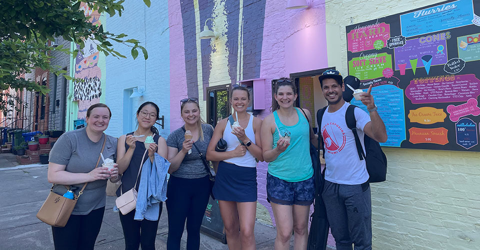 Pediatric residents getting ice cream