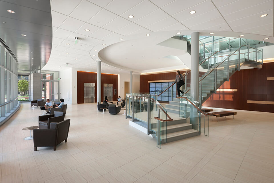 The lobby of the Armstrong Building.