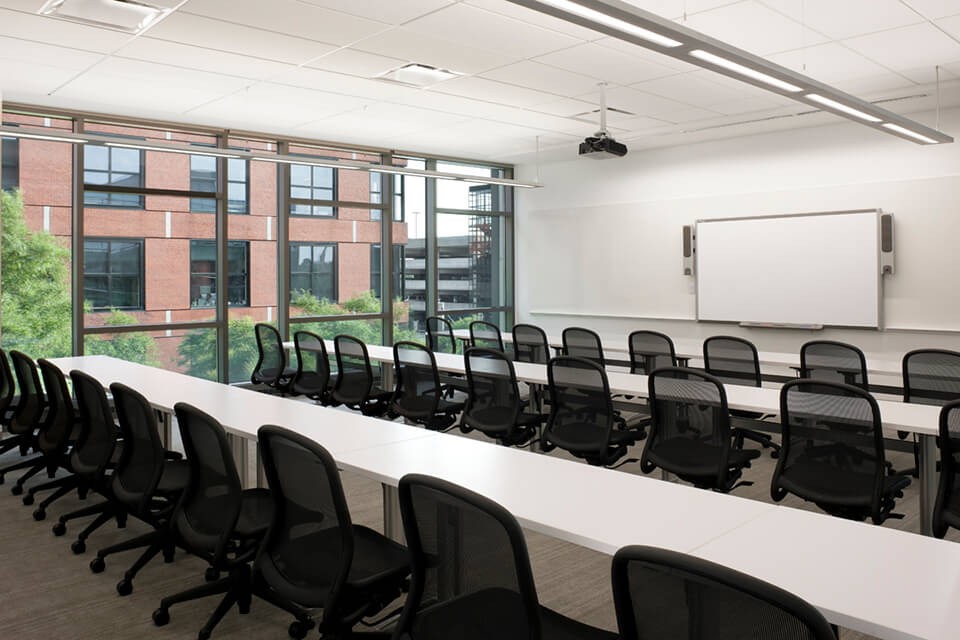A classroom in the Armstrong Building.