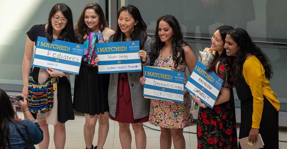 Students proudly share their matches.