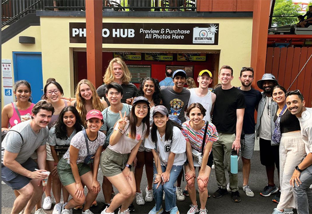 a group of students posing