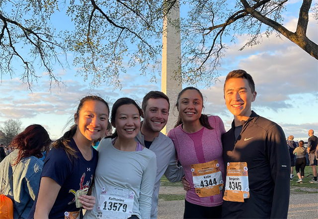 students after a race in DC