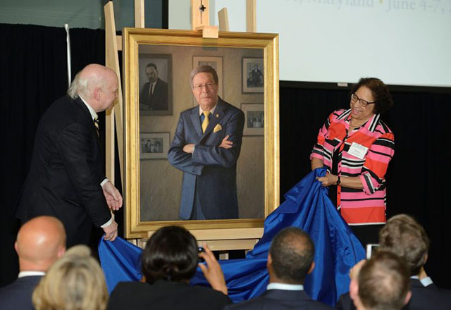 Unveiling of portrait