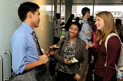 Ph.D. and M.D. students mingle during the inaugural Partnering Toward Discovery event