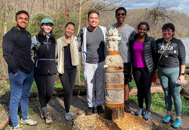 Thomas group posing on a nature walk