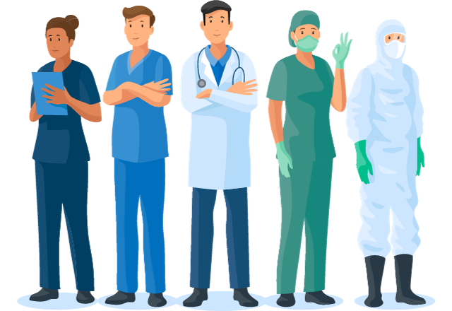 an illustration of different types of doctors and surgeons