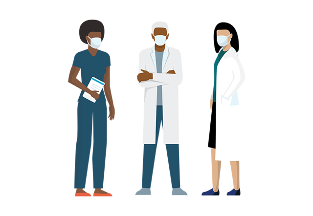 hyperhidrosis excessive sweating - group of diverse medical professionals graphic