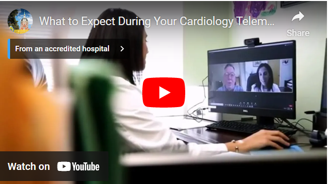 Screenshot of "What to Expect During Your Cardiology Telemedicine Visit" youtube video