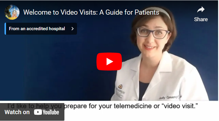 A screenshot of the Welcome to Video Visits: A Guide for Patients