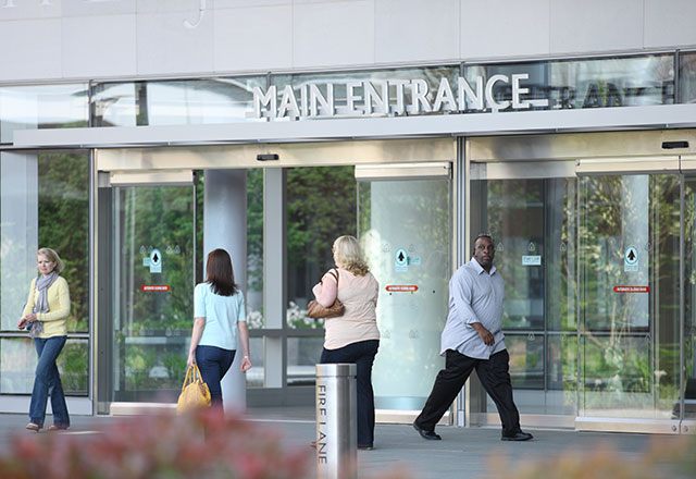 the main entrance of The Johns Hopkins Hospital