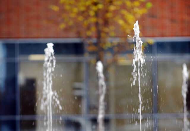 Image of The Peterson Family Courtyard fountains.
